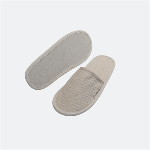 Biodegradable cotton waffle hotel slippers