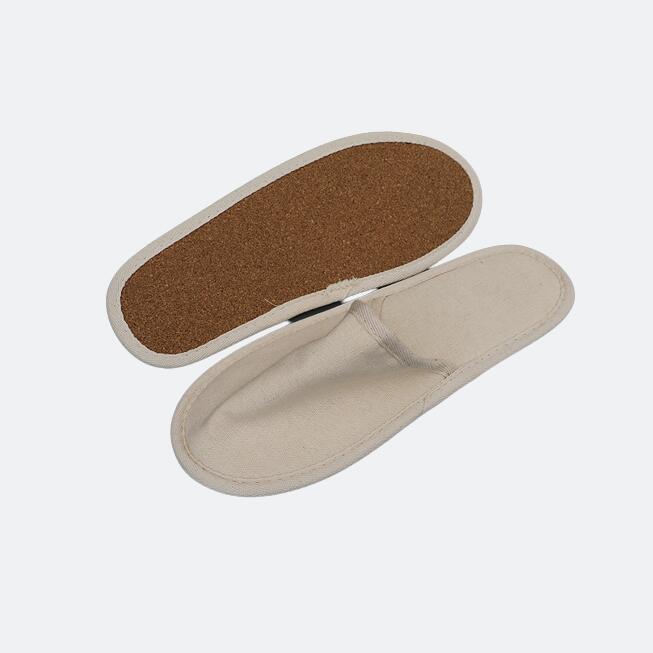 Biodegradable cotton close toe hotel slippers