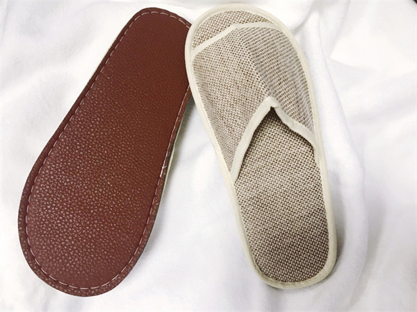 Leather sole hotel slipper plastic free 