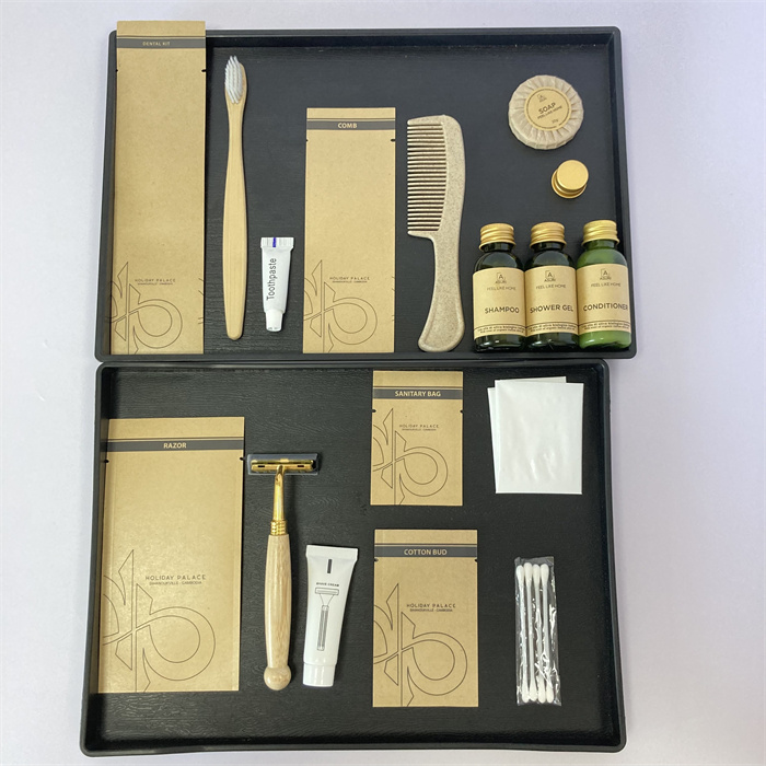  Eco-friendly Hotel Amenities Set with Kraft Paper Package