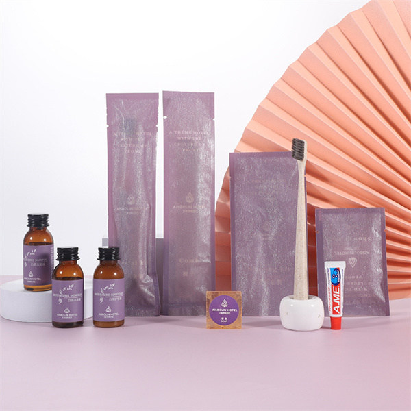 Eco friendly bag packing hotel amenities set